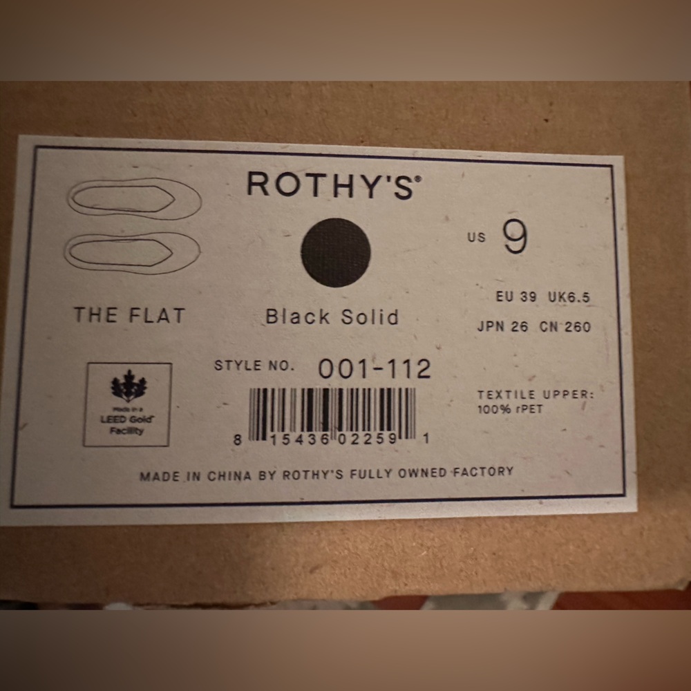 Rothy’s The Flat in Solid Black - size 9 - Picture 6 of 6